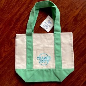 Trader Joe’s pastel green mini tote bag